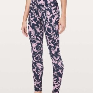 Lululemon Leggings Wunder Under High-Rise Tight Inseam 28" Graffiti Pop Size 4